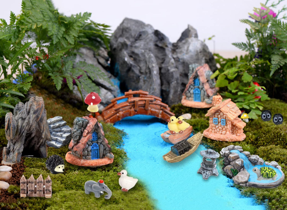 Fairy Garden Accessories Outdoor, 42 Zen Accessories, Miniature Decorations Supplies for Micro Landscape Plant Pots Bonsai Craft Decor - Fairy Kit CHAKANLX