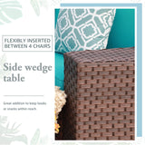 OC Orange-Casual Half Moon Patio Furniture Sectional Set, Curved Outdoor Sofa, All-Weather Wicker Chair and Round Coffee Table, Turquoise Cushions, 11 Pieces (Pillows & Waterproof Cover Included) OC Orange-Casual