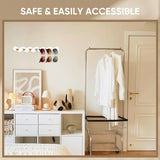 ONULISS Beechwood Sunglasses Organizer Wall, Wall Mounted Sunglass Holder, Hanging Eye Glasses Organizer Storage with 7 Slots, Sun Glass Holder (White) ONULISS