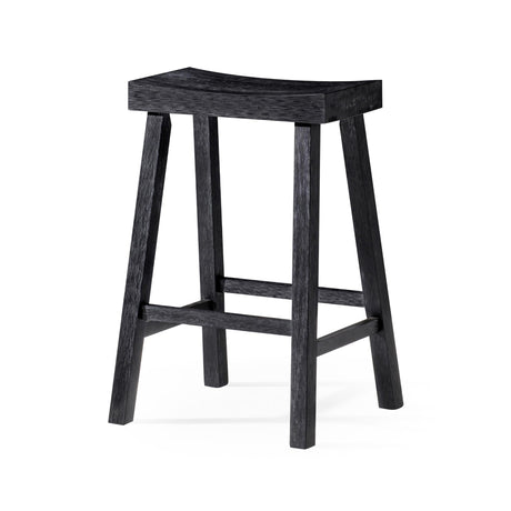 Maven Lane Kitchen Bar Stool, Modern Farmhouse Wood Counter Barstool, Kitchen Island Counterstool, Counter Height Bar Stools For Kitchen, Wide Seat Backless Bar Stools, Vincent 26 Inch, Antiqued Black Maven Lane