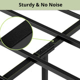 LIKIMIO King Bed Frame, Tall Industrial Headboard 51.2 ", Platform Bed Frame with Strong Metal Support, Solid and Stable, Noise Free, No Box Spring Needed, Easy Assembly, Charcoal Grey LIKIMIO