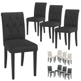Welzona Upholstered Dining Chairs Set of 4, Button Tufted Parsons Dining Chair with Solid Wood Legs, Modern Fabric Side Chair for Dining Room/Kitchen/Restaurant/Hotel- Black Welzona