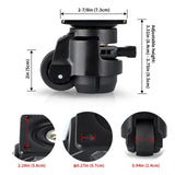 Skelang 4 Pcs Leveling Machine Caster, Retractable Plate Caster with Ratchet Handle, Adjustable Caster Wheel for Heavy Duty Workbench, Machine Skelang