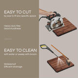 THYOI 10PCS 6 Slats Wood Deck Tiles, 12"x12" Interlocking Deck Tiles, Water Resistant for Indoor & Outdoor, Balcony Flooring, Square Joint (Dark Brown - Normal Base) THYOI