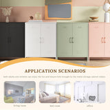 Steehoom Metal Storage Cabinet with 2 Door, Steel Locker Sideboard Buffet Cabinet Console Table for Home Office (Black) Steehoom