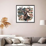 JXDXDJ American Flag Diamond Art Kits for Adults,Animal 5D Diamond Painting Kits for Beginners,DIY Full Drill Deer Diamond Dots with Gem Art for Adults Pictures Crafts,Home Wall Decor 13.8 X 13.8 in JXDXDJ