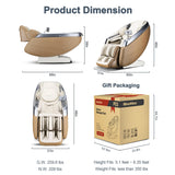iBooMas P03 2025 4D Zero Gravity Massage Chair,APP Control Massage Chairs Full Body with SL Track,Touch Screen Navigation,Yoga Stretch,Foot Roller,Heat,Airbags,Wireless Charger (Beige) iBooMas