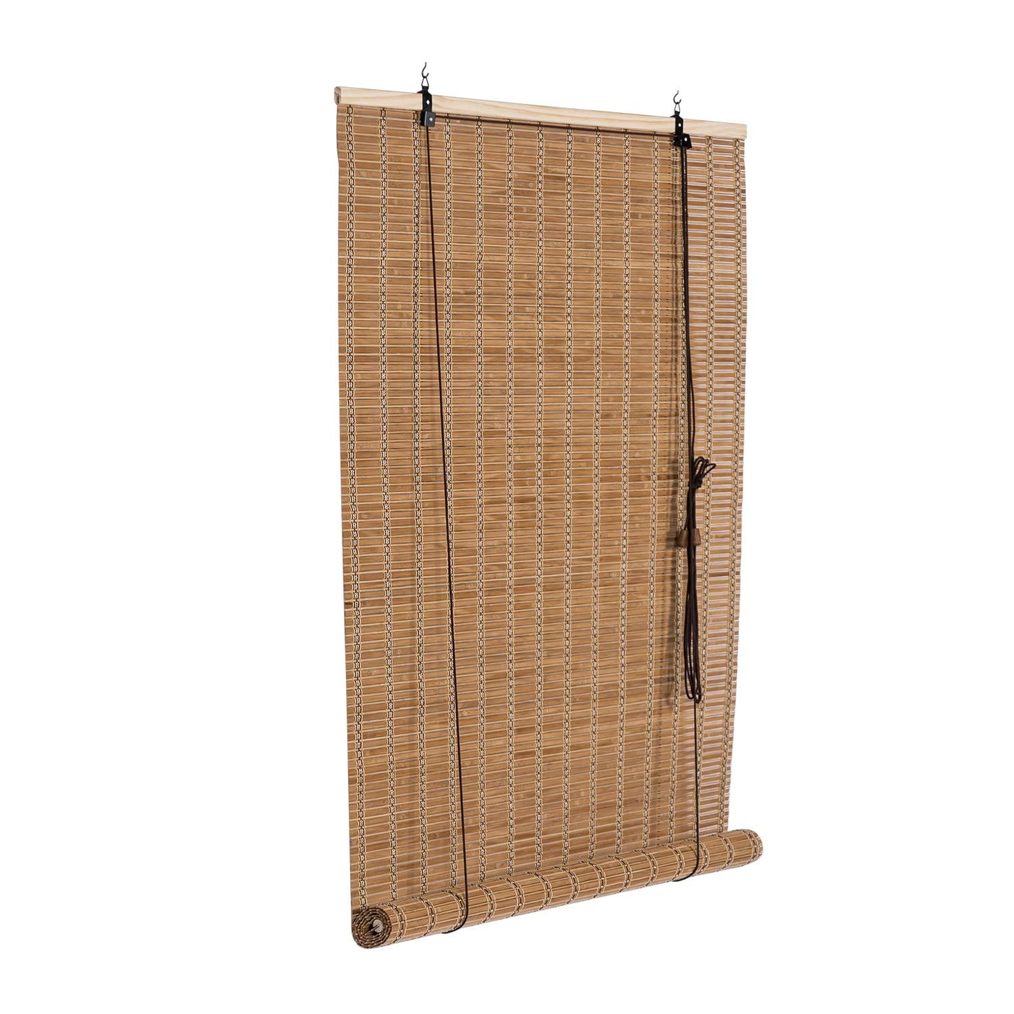 Natural Bamboo Roll-Up Blinds for Light Filtering – 24" W x 72" H Indoor/Outdoor Shades