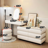 Pesnllov Vanity Set - Makeup Vanity Desk with Drawer & LED Makeup Mirror, Elegant Solid Wood Bedroom Vanity Table, Including Chair. (A-White, 47") Pesnllov