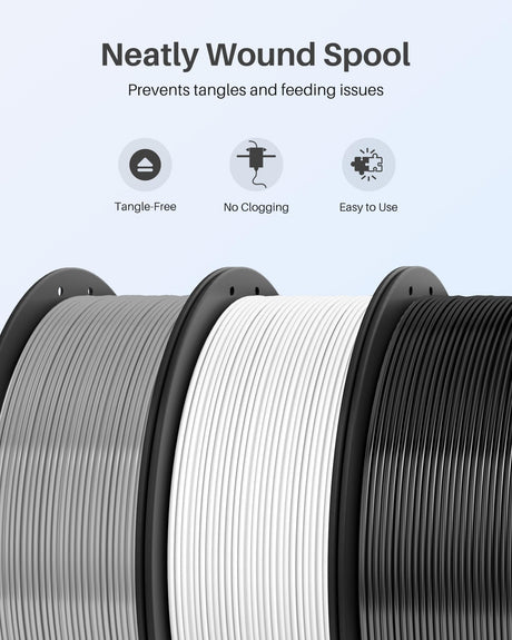 ELEGOO PLA+ Filament 1.75mm Black & White 2KG, High Toughness PLA Plus 3D Printer Filament Dimensional Accuracy +/- 0.02mm, 2pcs 1kg Spool(2.2lbs) for Most FDM 3D Printers ELEGOO