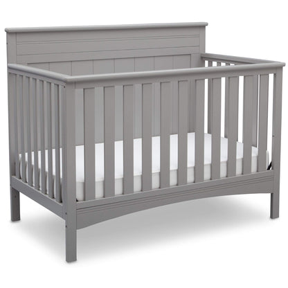 Delta Children Fancy 4-in-1 Convertible Baby Crib - Greenguard Gold Certified, Grey - WoodArtSupply