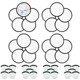 YEAHACLUB 20PCS Foldable Flying Disc Fans with Bags, 9.8'' DIY Handheld Black Egde Fabric Folding Fan for Outdoor Game Activities Birthday Party Favors Gifts, White YEAHACLUB