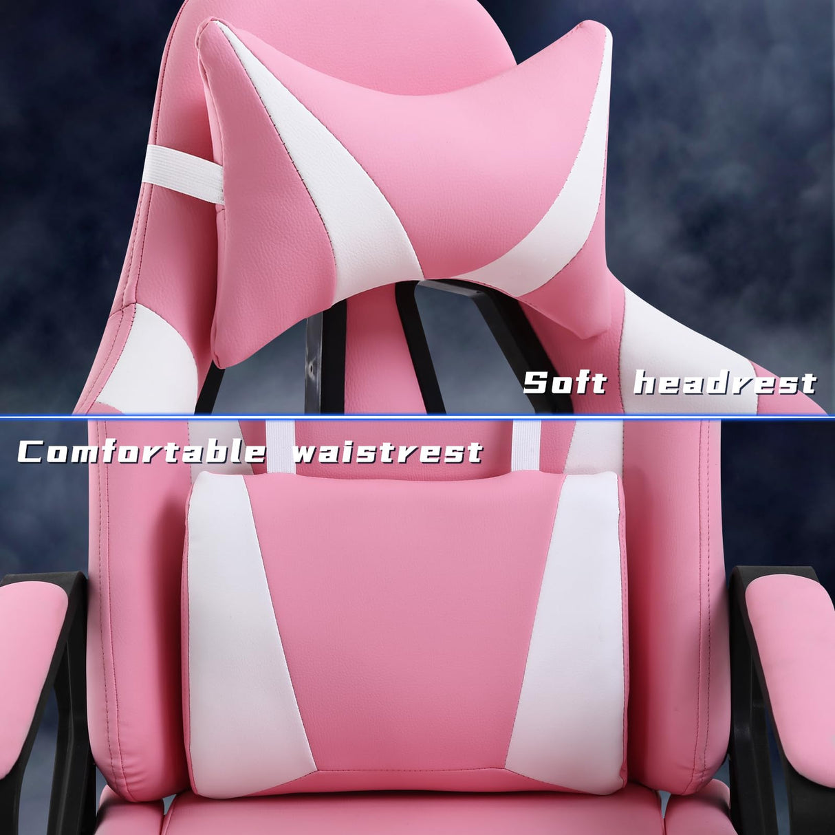 Massage Gaming Chair High Back Office Desk Chair with Lumbar Support, Arms, and Headrest - Heavy Duty Ergonomic Racing Style Swivel Computer Chair RROCOSIA