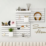 Peg Board, Modular Hanging Peg Board Combination Kit with Accessories for Wall Organizer, Crafts Organization, Ornaments Display, Wall Peg Board (22 Inches x 33 Inches, White) Nafenai
