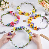 BEUNITONE 20 Sets DIY Flower Crown Kit for Beginners Sunflower Crown Making Kit for Wedding Gift BEUNITONE