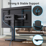PERLESMITH Universal Swivel TV Stand Mount for 37-82 Inch LCD OLED Flat/Curved Screen TVs-Height Adjustable Table Top TV Stand/Base with Wire Management,VESA 600x400mm up to 99lbs,PSTVS18 PERLESMITH