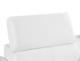 BlackJack Furniture Antonio Top Grain Italian Leather Power Recliner Sofa with 2 Reclining Seats & Large Power Headrests, Comfortable Lumbar Support, USB Chargers, Wall Hugger Design, White Blackjack Furniture
