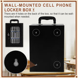 Consfly Cell Phone Locker Box, Thickened Steel Cell Phone Storage Cabinet 24 Slots Wall-Mounted Cell Phone Lock Box for School, Company Consfly