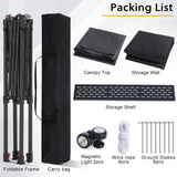 ABCCANOPY 8'x 5' Foldable Grill Gazebo Canopy - Outdoor BBQ Gazebo Shelter with LED Light and Pouch, Patio Canopy Tent for Barbecue and Picnic (Dark Gray) ABCCANOPY