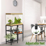 YBING Fish Tank Stand 20 Gallon Aquarium Stand Aquarium Turtle Tank Reptile Tank Stand with 3-Tier Small Metal Shelf YBING