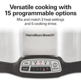 Hamilton Beach Programmable Slow Cooker with Flexible Easy Programming, 5 Cooking Times, Dishwasher-Safe Crock, Lid, 4 Quart, Silver Hamilton Beach
