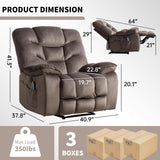 HAOMARKETS Oversized Power Recliner Chair with Massage and Heat Set of 2, 41" Wide Electric Reclining Chairs with USB Port, Breathable Fabric Overstuffed Reclining Sofa for Living Room Bedroom HAOMARKETS