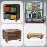 2 Inch Caster Wheels, Casters Set of 4, ASHGOOB Red Polyurethane (PU) Casters with Brake Heavy Duty, Industrial Locking Swivel Top Plate Castor Wheels for Workbench/Furniture/Cart ASHGOOB