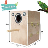 kathson Parakeet Nesting Box Wooden Bird Breeding Nest Parrots Mating House Wood Bird Aviary Budgie Cage Accessories for Cockatiel Finch Lovebirds Conure kathson