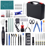 YIBEICO 3D Printing Tools with Storage Box for 3D Printer Modeler Basic Tools Diverse 3D Print Nozzle Cleaning Kit Rotary Tool 3D Printer Tools for Remove/Trim and Finish 3D Print (124Pcs) YIBEICO