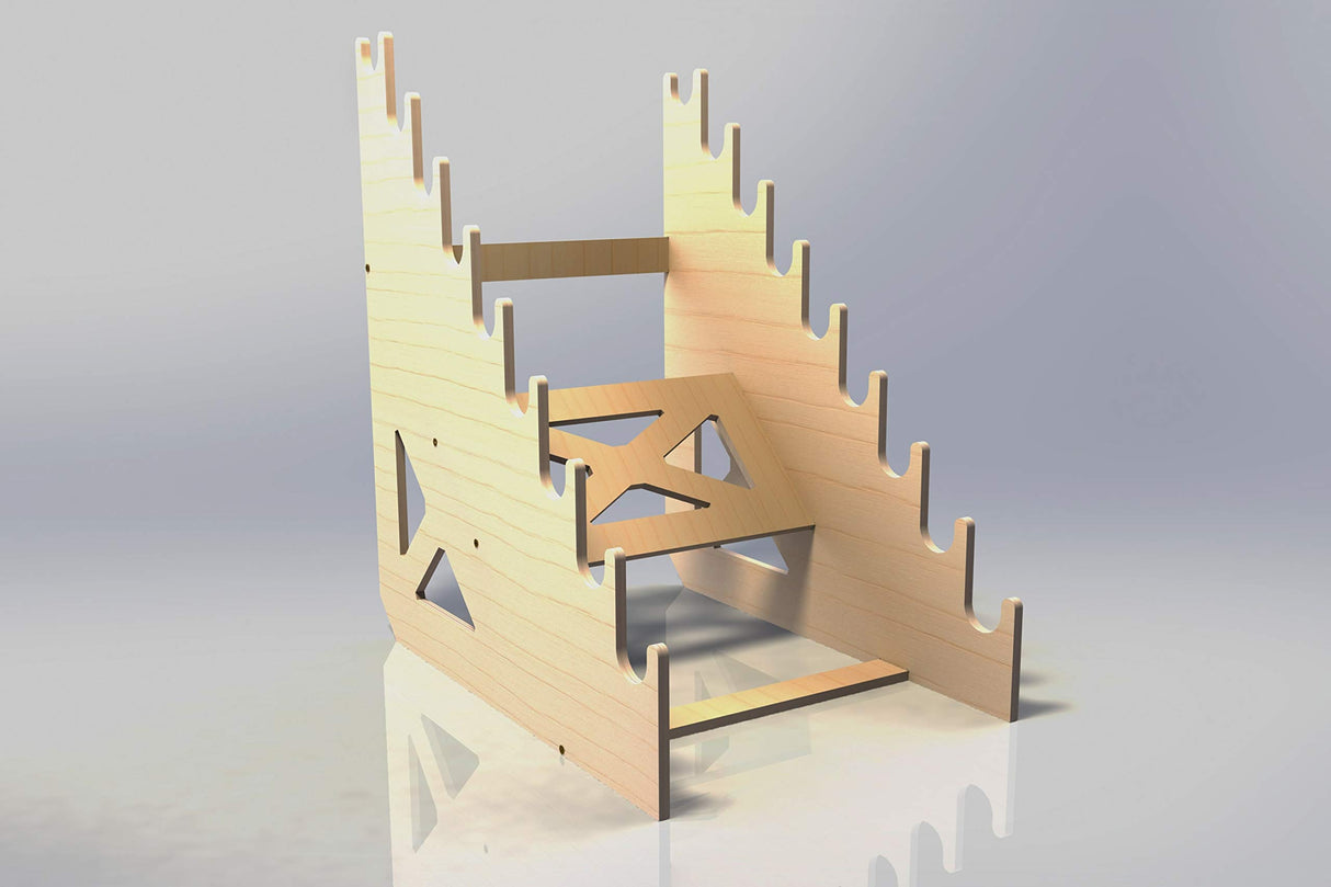 Factory Crafts | Wooden Rifle Gun Rack Display Stand | Table Top 9-Slot Wood grain Gun holder Factory Crafts