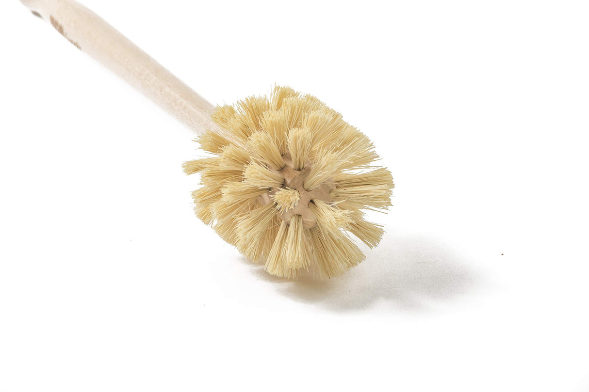 ELDR Supply Bottle Brush, 14in Extra Long German Beechwood Handle, Strong Hemp Bristles, Zero Waste, Cleans and Scrubs Hard to Reach Wide Mouth Jars, Glasses, and Tumblers ELDR Supply