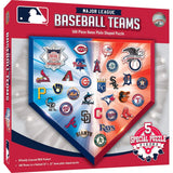 MasterPieces MLB1010: MLB Team Logos 500pc Homeplate Shaped Puzzle Masterpieces