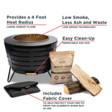 TIKI 25-Inch Smokeless Patio Fire Pit, Wood Burning with Removable Ash Pan & Weather-Resistant Cover, Modern Black Design – Ideal Outdoor Smokeless Fire Pit for Backyard & Patio TIKI