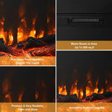 43 Inch Electric Fireplace with Mantel, Tall Fire Place Heater Freestanding with Remote Control Timer LED Flame for Living Room Bedroom, White Cloud Mountain