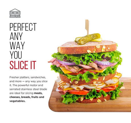Chefman Electric Deli Slicer With Adjustable Slices, Stainless Steel Blades, Safe Feet - For Ham, Cheese, Bread, Fruit & Veggies Chefman