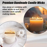6pcs Wooden Candle Wicks, 2.36x2.76in Premium Wooden Wicks for Candles Making with 12pcs Bases Hollow Triangle Design Wood Candle Wicks Perfect DIY Candlemaking Supplies Gosknor
