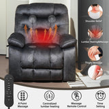 EONIX Large Lay Flat Power Lift Recliner Chair for Elderly with Heat and Massage, 400lbs Dual Motor Electirc Lift Chair with Extended Footrest, SLRY007062, Black EONIX