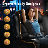 Loveseat Recliner Sofa, Home Theater Seating Massage Reclining Couch with USB, Center Console, Wall Hugger RV Recliners, 145° Adjustable Recline & Cup Holders & Side Pockets,for RV & Movie Room TOMOSLTER