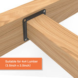 ForoGore 4" x 4" Wood Post Plate Connector, Powder-Coated Decking Post Base, Wood Fence Post Anchor Base, Deck Porch Railing Support Base(4 Pack) ForoGore