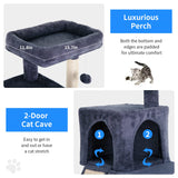 BestPet 36 inches Cat Tree for Indoor Cats Cat Tower with Scratching Posts Multi-Level Cat Furniture Condo with Ramp, Perch Spacious Cat Cave & Funny Toys for Kittens House,Dark Grey BestPet