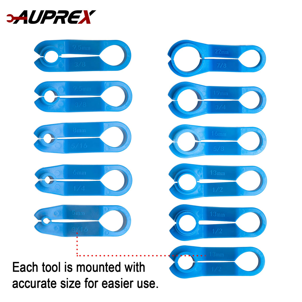 AUPREX 11 PCS AC/Fuel Line Disconnect Removal Tool Set for Ford and Others, Transmission Oil Cooler Line Quick Disconnect Kit from 3/16 to 7/8 Inch AUPREX