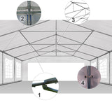 AMERICAN PHOENIX Party Tent 20x20 ft Heavy Duty Canopy Shelter for Wedding Event Fair with Fire Retardant Roof with Sidewalls and Windows White (20x20 - PE) AMERICAN PHOENIX