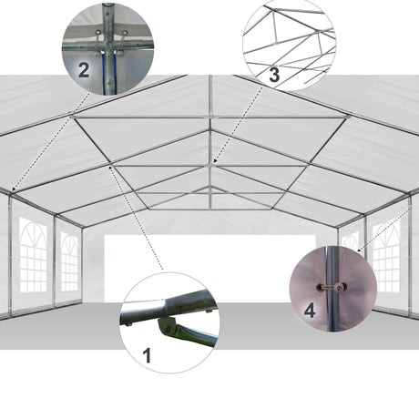 AMERICAN PHOENIX Party Tent 20x20 ft Heavy Duty Canopy Shelter for Wedding Event Fair with Fire Retardant Roof with Sidewalls and Windows White (20x20 - PE) AMERICAN PHOENIX