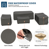 UDPATIO Outdoor Patio Furniture, 4 Pieces Outdoor Sectional Patio Set with Storage Coffee Table and Khaki Cushions, Patio Loveseats Balcony Furniture for Small Space UDPATIO