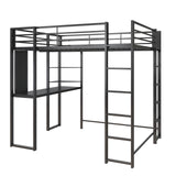 DHP Abode Full Size Metal Loft Bed, Black DHP