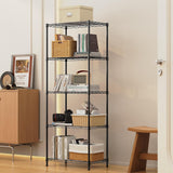 M MZG 1250 lbs 5 Tier Shelf Metal Storage Shelves Wire Rack Closet Organizers with Wheel for Garage Kitchen Bathroom Laundry Black 13.7" D x 23.6" W x 62.4" H M MZG