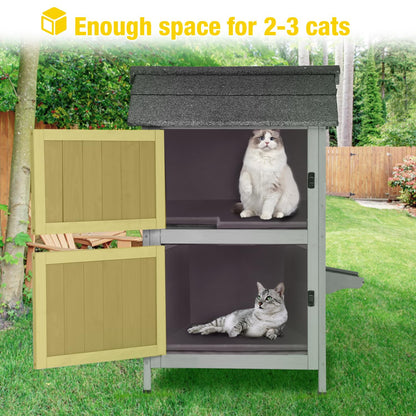 Aivituvin Cat House Outdoor Heated Feral Cat Shelter, Weatherproof Cat Enclosure 100% Insulated with All-Round Insulated Liner - WoodArtSupply