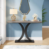 LITTLE TREE Industrial Entryway Console Table, Compact Foyer Hallway Accent Table for Small Space LITTLE TREE