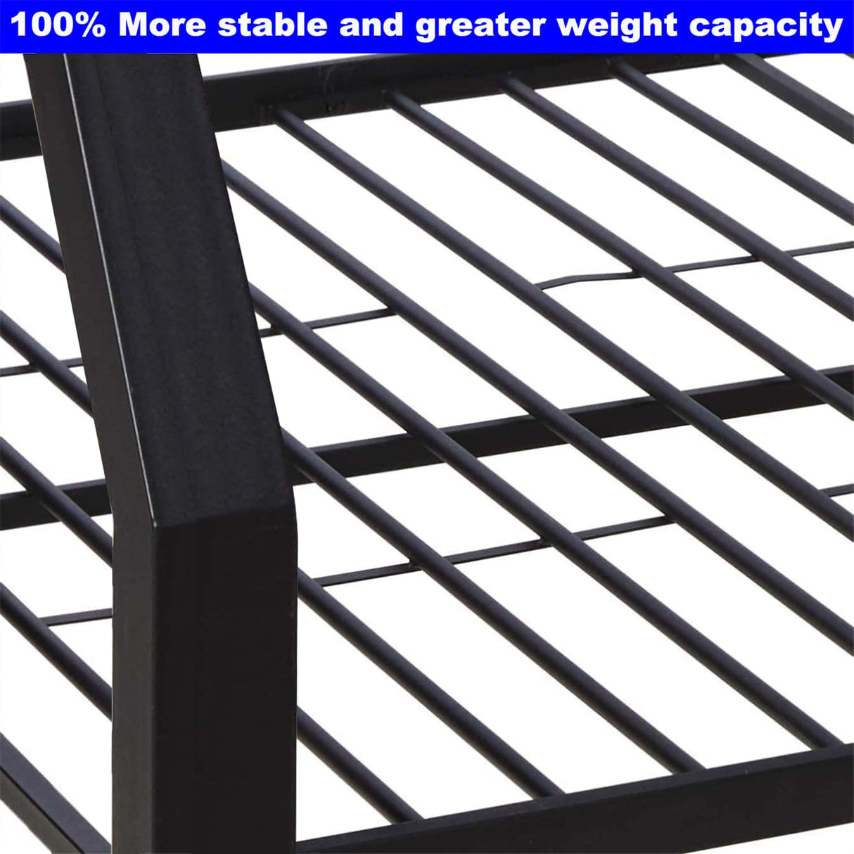 SIMPLEZC Upgraded Version Thicken Heavy Duty Metal Queen Over Queen Bunk Bed, Stronger Steel Bunk Beds Queen Over Queen Size Industrial Style with Ladder and Guard Rail for Adults (Queen Over Queen) SIMPLEZC