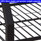 SIMPLEZC Upgraded Version Thicken Heavy Duty Metal Queen Over Queen Bunk Bed, Stronger Steel Bunk Beds Queen Over Queen Size Industrial Style with Ladder and Guard Rail for Adults (Queen Over Queen) SIMPLEZC